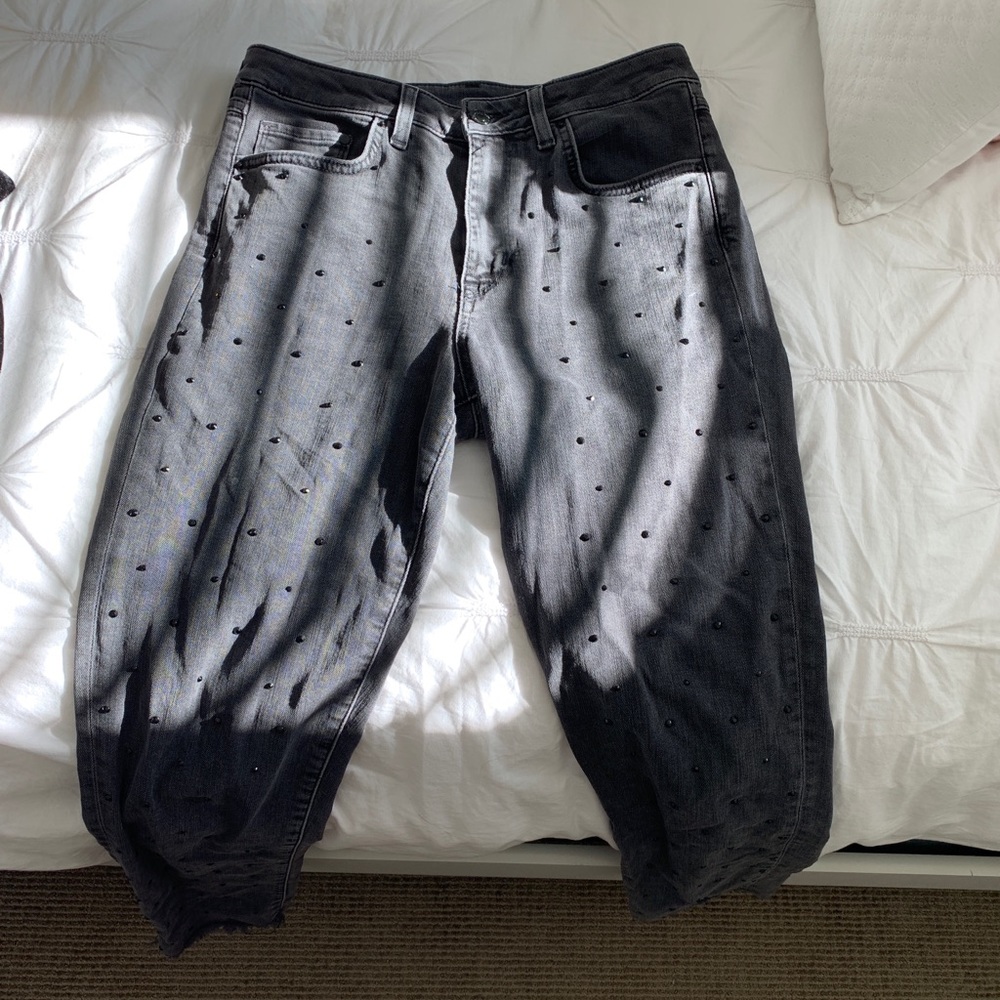 Studded Grey Jeans - size 30 but fit like a 28